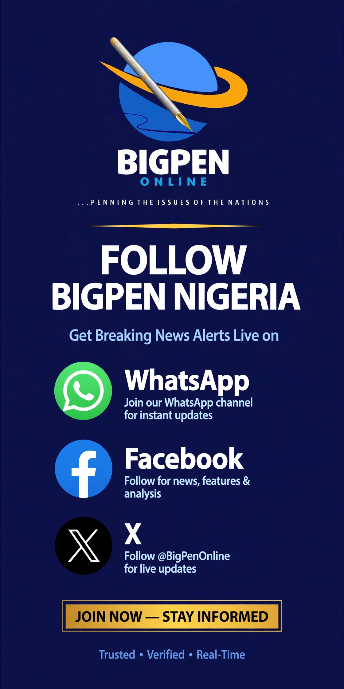 Follow BIGPEN NIGERIA